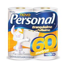 Papel Higiênico Personal Neutro Folha Simples 60mt com 4 Unidades