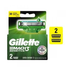 Carga Para Aparelho de Barbear Gillette Mach3 Sensitive 2 Unidades