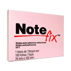 Bloco Auto Adesivo Notefix 76x102mm Rosa 100 Folhas - 3M