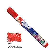 Caneta Marcador para Tecido Acrilpen Vermelho Fogo - Acrilex