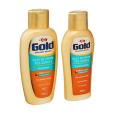 Kit Shampoo + Condicionador Niely Gold Óleo de Argan Pós-Química