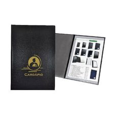 Pasta Cardápio Luxo Couro Nobre Com 4 Folhas - Acp
