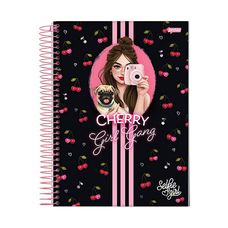 Caderno Espiral Capa Dura 1/4 96 Folhas Selfie Girl Jandaia - Capas Sortidas