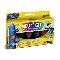 Gizão de Cera Acrilex Meu Primeiro Giz - 6 Cores