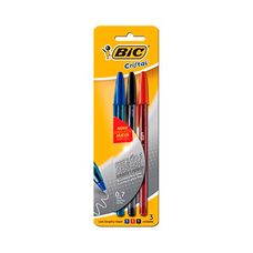 Caneta Esferográfica Cristal 0.7mm Ultra Fino Com 3 Unidades - Bic
