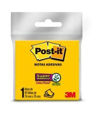 Bloco Adesivo Post-it 3M 76x76mm Amarelo Neon 45 Folhas