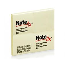Bloco Adesivo Note Fix 38x50mm 4 Blocos 100 Folhas Amarelo - 3M