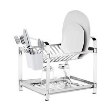 Escorredor 12 Pratos Inox C/porta Talhe.bco 20.12