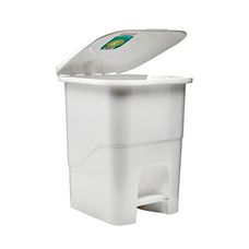 Lixeira Retangular com Pedal 6 Litros Branca Sanremo