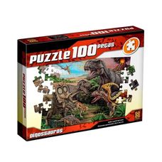 Quebra-Cabeça 100 Peças Dinossauros - Grow
