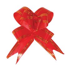 LACO FACIL 2,3X42CM VERMELHO C/10 FIO DOURADO