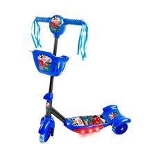 Patinete Infantil Corrida Divertida com Cesta, Luz e Som – Azul