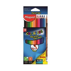 Kit Lápis de Cor Color Peps 12 Cores+Apontador+Lápis Grafite