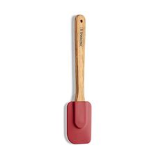 Espátula Reta Pão Duro Silicone e Cabo Bambu Utensílio Cozinha Vermelho - Sanremo