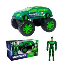 CARRO C/BONECO VIGILANTE VERDE SUPER B208 - MIELLE