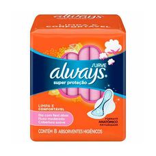 Absorvente Always Super Proteção Suave Com Abas 8 Unidades