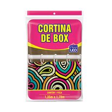 Cortina para Box Polietileno 135x178cm Estampada Plast Leo 615-C-507
