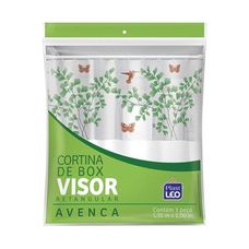 Cortina para Box Vinil com Visor Estampada Avenca Plast Leo