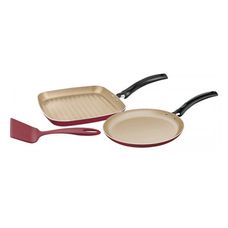 Jogo Bistequeira/panquequeira Alum.3pcs Turim Verm