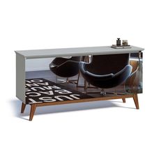 Buffet Classic 4 Portas com Espelho Branco Acetinado - Imcal