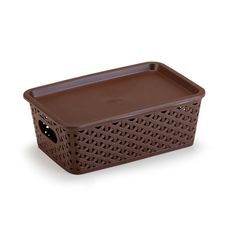 Cesto Organizador Rattan Pequeno 2 Litros Café - Plasnorthon