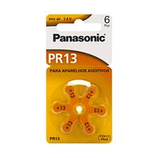 Bateria Auditiva Zinc Air PR-13 com 6 Unidades - Panasonic