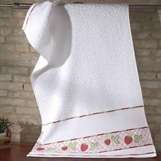 Pano de Copa Para Bordar 45x70cm Jacquard Vigo Morango - Dohler