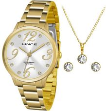 Kit Relógio Lince Feminino Dourado LRGH074L KU44S2KX