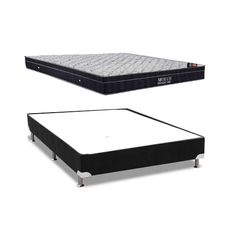 Cama Box Casal Ortobom Airtech Progressive Camurça Preto 138x188