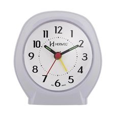Relógio Despertador Herweg Quartz Branco Platina 2634