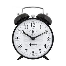 Relógio Despertador Mecânico Preto 2206 - Herweg