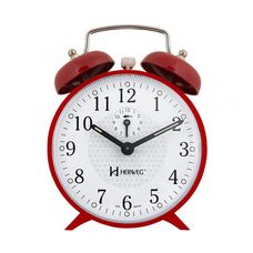 Relógio Despertador Mecânico Vermelho 2206 - Herweg