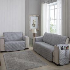 KIT PROTETOR PARA SOFA 2 E 3 LUGARES FANNY MATELADO CINZA - SULTAN