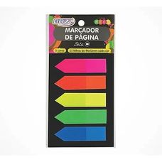 Marcador de Página Adesivo 5 Cores em Seta BRW 44x12mm – 125 Folhas