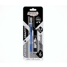Lapiseira 2.0mm Com Grafite Azul