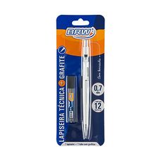 Lapiseira Técnica BRW 0.7mm Branca + Tubo de Grafite HB