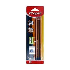 Lápis Grafite Black Peps 03 Unidades + Apontador Vivo + Borracha - Maped