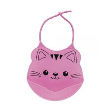 BABADOR DE SILICONE C/PEGA MIGALHAS GATO ROSA - BUBA