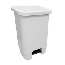 Lixeira Com Pedal Acionamento Metálico 50 Litros Branca - Marfinite