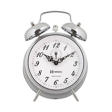 Relógio Despertador Mecânico Cromado Picoteado 2380 - Herweg