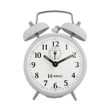 Relógio Despertador Mecânico Branco 2208 - Herweg