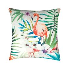 CAPA ALMOFADA 45X45 POL FLAMINGOS BRANCO - URBAN