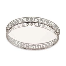 Bandeja Redonda Decorativa Espelhada Prata 31X4Cm 9639