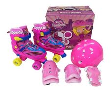 KIT PATINS ROLLER TURMA DA AVENTURA ROSA 34-37