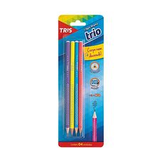 LAPIS PRETO TRIO TRIANGULAR C/4 UNIDADES
