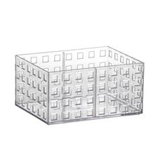 Organizador de Acrílico Empilhável Quadratta Cristal 16x11,5x8cm - Paramount
