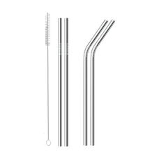 Conjunto de Canudos Reutilizáveis em Aço Inox com Escova – Mimo Style