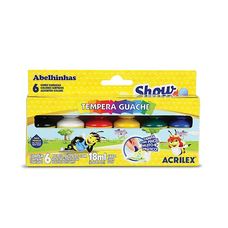 Estojo Tinta Guache 18ml 6 Cores Com Pincel 02005 Acrilex