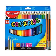 Lápis de Cor Color peps 24 Cores+3 Lápis Grafite Hb