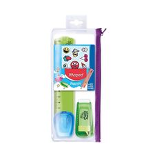 KIT ESTOJO+REGUA+BORRACHA+APONTADOR STICK ART
